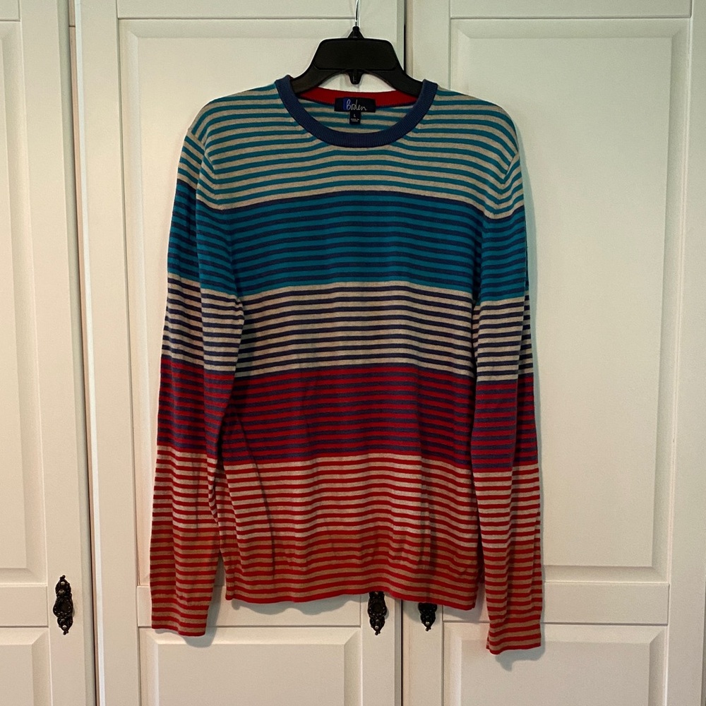 Boden Red and Blue Striped Sweater
